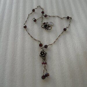 Yvone Christa - Sterling Garnet Necklace   10-30